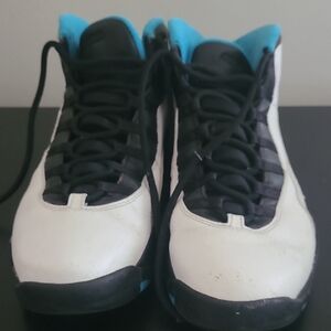 Jordan Sneakers in White, Black & Turquoise